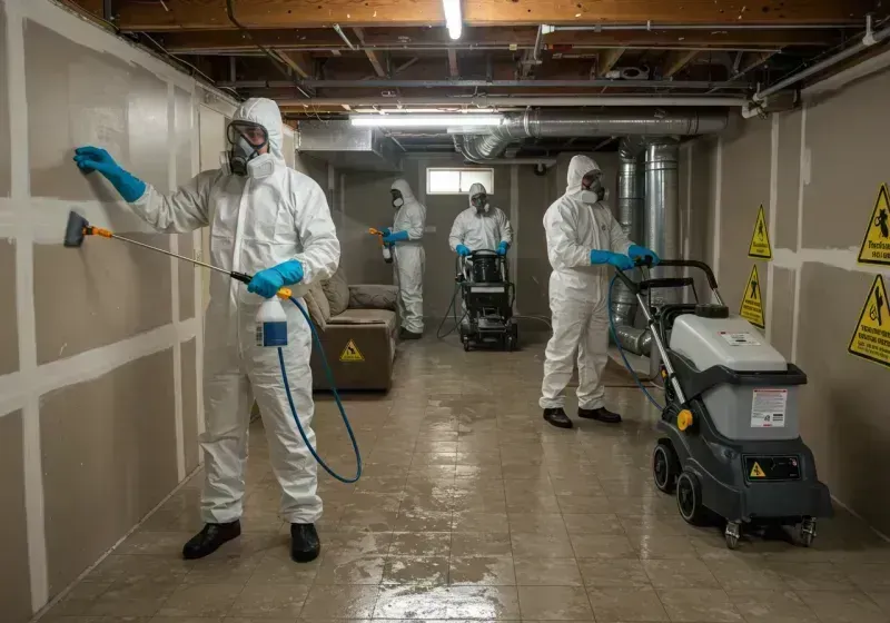 Basement Moisture Removal and Structural Drying process in Samson, AL